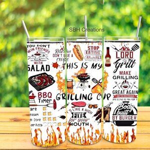 20 oz This is my grilling cup theme Insulated Tumbler